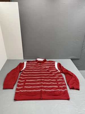 Chaqueta Ecko Unltd Para Hombres 2XL Roja Blanca Rayas Cremallera Completa Pista Forrada de Vellón Atlética Foto 1 de 4