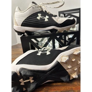 Botines de béisbol Under Armour Leadoff RM Jr para jóvenes negros blancos talla 6 años - Imagen 1 de 11