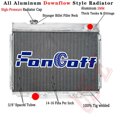 4-Rows Aluminum Radiator For 1968-1970 Ford Mustang Torino Ranchero Fairlane V8 Foto 1 de 4