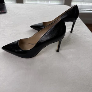 White House Black Market Black Saffiano Pointed Toe Pumps | High Stiletto Heel - Picture 1 of 10