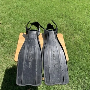 Cressi Pro Light Open Heel Scuba Dive Fins - Black, Sz Small/Medium Italy Made - Picture 1 of 15