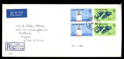 Mayfairstamps Falkland Islands Stanley Registered 1977 First Day Cover aau_80765 - Image 1 of 2