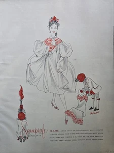 1959 Women's Seamprufe Flame Slip Gown Peignoir Morrow Art Vintage ad - Picture 1 of 1