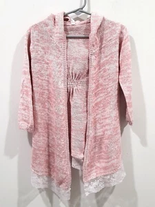 Love at First Sight Pink Hooded Cardigan Girl’s Size 2T - Picture 1 of 6