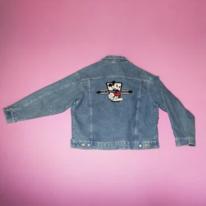 Vintage Disney Channel Mickey Mouse Embroidered Blue Denim Jean Jacket Size L - Picture 1 of 13