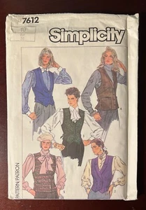 Vintage 80's Simplicity #7612 Misses Vests 5 Variations Pattern Size 10 UNCUT FF - Picture 1 of 6
