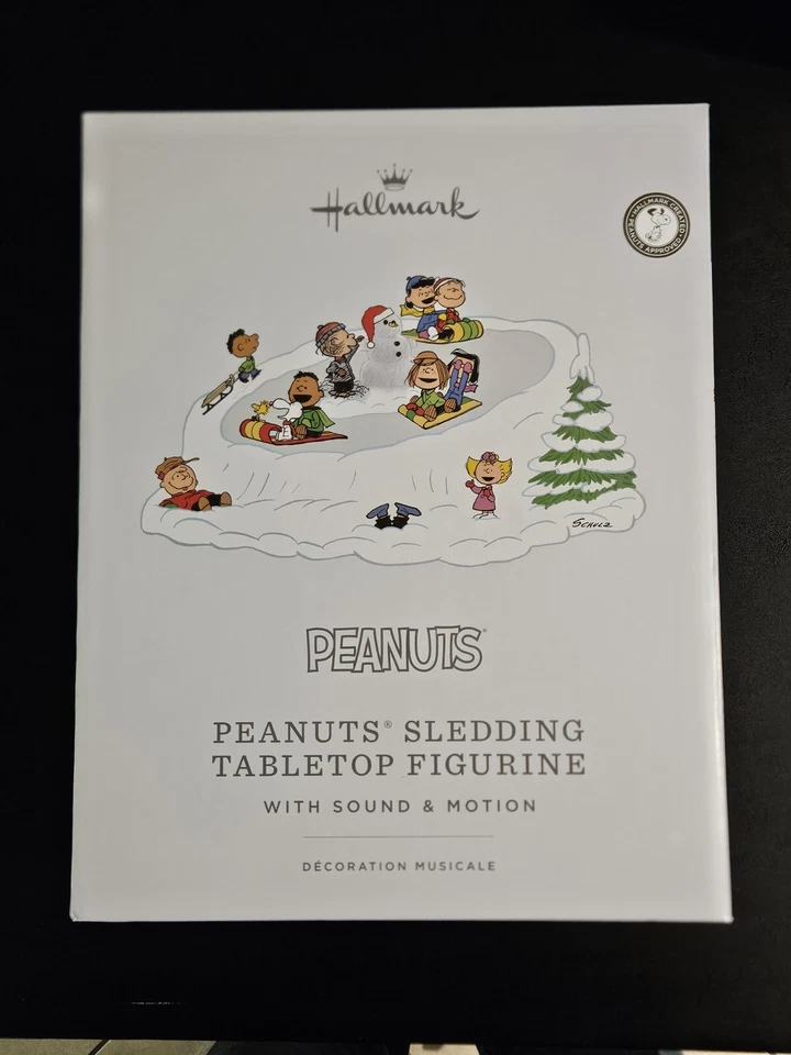2023 HALLMARK PEANUTS SLEDDING TABLETOP FIGURINE - SOUND AND MOTION -