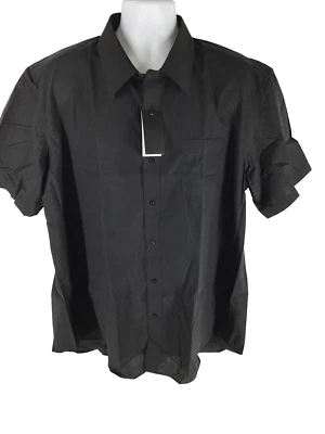 Camisas de vestir para hombre con botones 2XL, OMEGA Italia, manga corta 2XL negras Foto 1 de 4