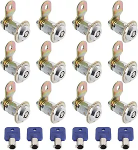 12 Stück Nockenschlösser gleichschließend mit 6 Schlüsseln 1-1/8 Zoll (30 mm) Rohrnockenschloss 90 - Bild 1 von 4
