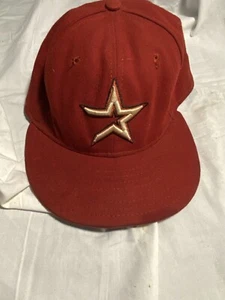 MLB Houston Astros Hat Cap Fitted Red Official On Field Size 7 New Era 59Fifty - Picture 1 of 6