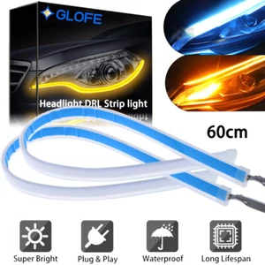 2 PIEZAS 60 cm LED DRL tira de señal de giro flexible secuencial para faros - Imagen 1 de 10