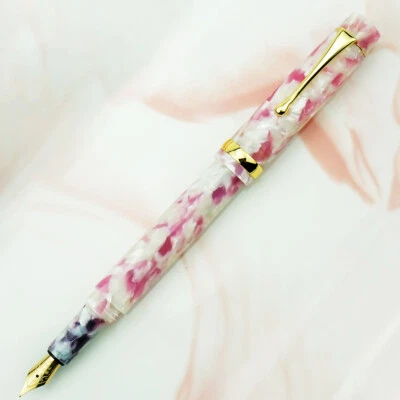 Hermosa pluma estilográfica Jinhao acrílico rosa con convertidor EF/F/pluma doblada Foto 1 de 4