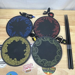 Rock Band Harmonix MadCatz Portable 4 Drum Pads Replacement w/ Sticks Xbox 360 - Picture 1 of 5