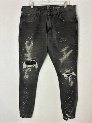 PRPS Men’s Jeans Sz 36 Black Denim Le Sabre Stretch Tapered Leg Slim Distressed - Image 1 of 4