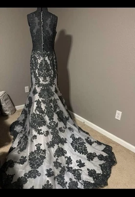 Stella York Wedding Dress Discontinued Style - Hand Dyed Black Lace - Image 1 of 2