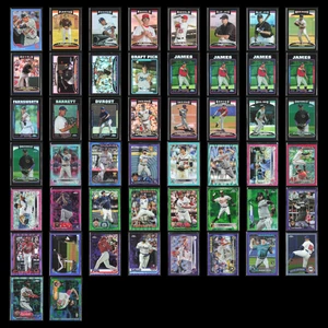 Topps Chrome Refractor Serial #'d Lot 50 Baseball Cards NM MLB Bulk Dealer - Picture 1 of 12