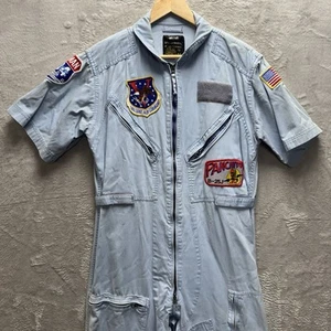 De Colección Avirex NYC EE. UU. Militar Traje de Vuelo Corto Fuerza Aérea Parches Azules No.8462 EE. UU. - Imagen 1 de 14