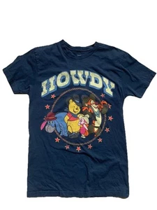 Winnie the Pooh T Shirt Unisex Small Navy Blue Howdy Disney Western Cowboy Tee - Picture 1 of 3