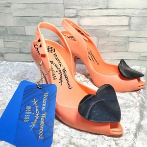 Vivienne Westwood Size 5 Orange Rubber Pumps with Heart Detail Stylish & Unique - Picture 1 of 12