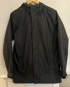 Men's Threadbare Black Lightweight Coat, Pockets, Full Zip, Hooded Size Medium. - Picture 1 of 7