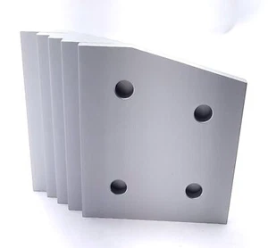 Lot of 5 80/20 4316 15 Degree Angled Flat Plate 15 Series 4 Hole 3.5" x 3" - Picture 1 of 4
