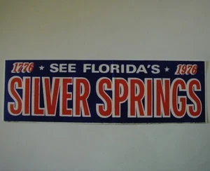 1976 FLORIDA BUMPER STICKER bicentennial SILVER SPRINGS 1776 red/white/blue 10" - Picture 1 of 1