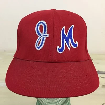 VINTAGE BASEBALL HAT - 70s-80s Red "JM” Little League High School SnapBack Cap - Image 1 of 4