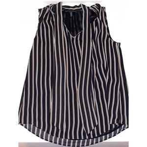 White House Black Market tie neck Striped tank 2 - Picture 1 of 5