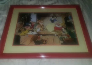 SNOW WHITE AND THE SEVEN DWARFS Disney Store Presale Lithograph Framed 1994 - Picture 1 of 1