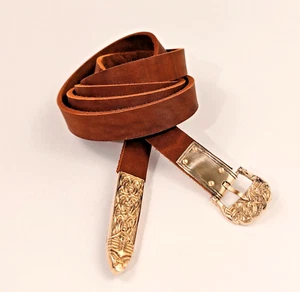 Medieval Leather Belt, 10th Century Viking Waist Belt, Birka Replica Belt - Picture 1 of 7