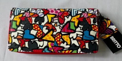ROMERO BRITTO КОШЕЛЕК С РЕМЕШКОМ ЗАСТЕЖКИ БУМАЖНИК И МОНЕТА МЕШОК * СЕРДЦА * - Изображение 1 из 4
