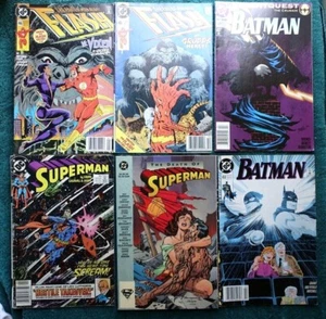 Big lot 🔥 Batman Flash and Superman Six Comic books-FREE POSTER Superman 🔨 - Picture 1 of 9