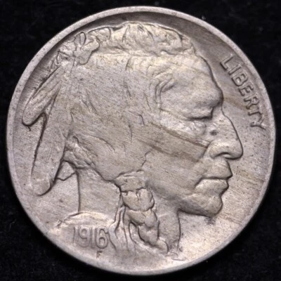 1916 Buffalo Nickel CHOICE AU+ FREE SHIPPING E676 RB - Image 1 of 2