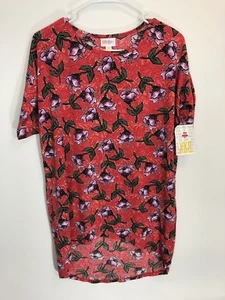 Lularoe Damen Shirt XXS Irma lila orange koralle lila grün geblümt Oberteil - Bild 1 von 6