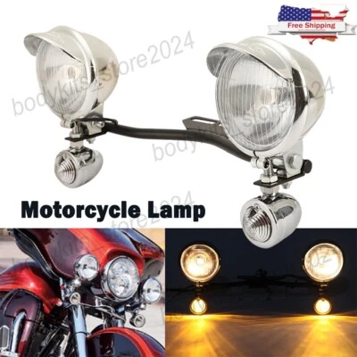 Barra de luces de paso luces antiniebla puntuales para Honda VTX1800 VTX1300 Cruiser Shadow VT Foto 1 de 4