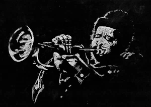 Jazz Trompetenspieler, New Orleans Jazz Player, Trumpeter, Jazz Kunstdrucke, Jazz - Bild 1 von 2
