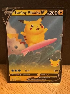 Surfing Pikachu V 8/25 Ultra Rare Celebrations Pokemon TCG Near Mint - Picture 1 of 1