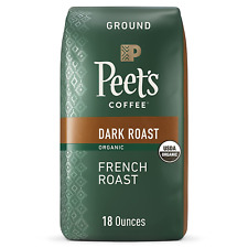 Peet'S Coffee Dark Roast Ground Coffee Organic French Roast 18oz Rich Deep Tasty