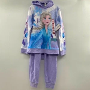 Disney Frozen 2 Girl's Elsa 2-pc Outfit Set Hoodie Sweatshirt Sweatpants M/7-8 - Picture 1 of 7