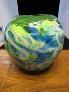 Vintage Art Glass- Signed Ed Francis- Bowl- Vase- Paperweight Color ~6.0” x 6.0” - Picture 1 of 12