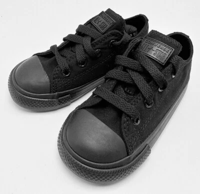 TODDLER CONVERSE CHUCK TAYLOR ALLSTAR LOW INFANT BLACK MONO 714786F - Image 1 of 3