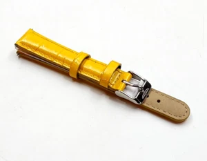 Cinturino orologio di ricambio Invicta giallo pelle goffrata fibbia argento 16MM - Foto 1 di 9