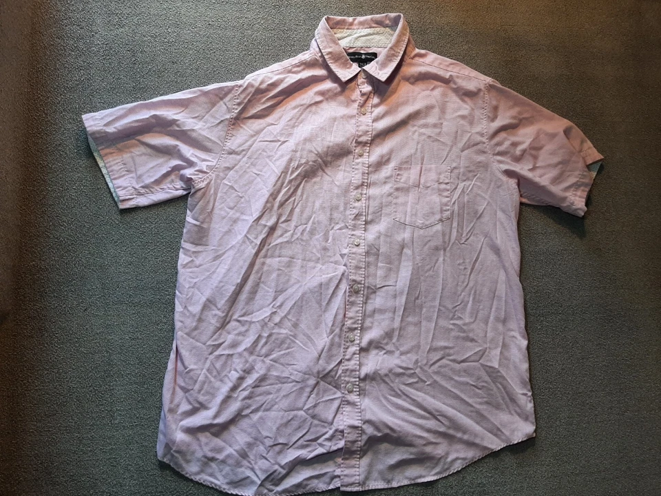 Camisa de manga corta rosa grande y alta Beverly Hills Polo Club para hombre adulto 2XL Foto 1 de 4