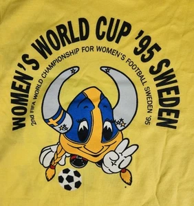 Vintage 1995 Adidas FIFA Women’s World Cup Sweden T-Shirt Size M Soccer Football - Picture 1 of 11