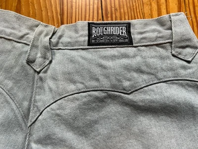 Vintage Western Pants Light Grey Denim Roughrider Circle T Rockabilly Rodeo Punk - Image 1 of 4
