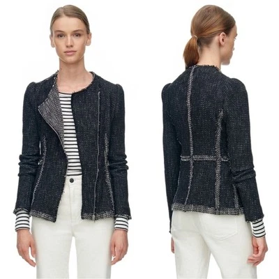 Blazer Rebecca Taylor Academia Business Tweed Estructurado Dobladillo Crudo Envejecido 8 Foto 1 de 4