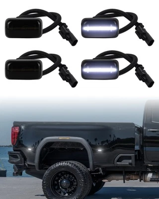 4PCS LED Side Marker Lights For 15-23 Chevy Silverado 2500HD 3500HD Dually Bed - Image 1 of 4