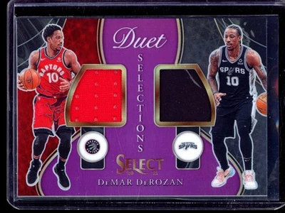 Parche doble Panini Select DeMar DeRozan Duet Selections 2020-21 púrpura Prizm/49 Foto 1 de 2