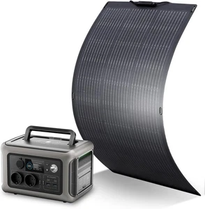 Batteria 299WH LiFePO4 con Pannello Solare Flessibile 100W per Giardino Viaggio Campeggio - Foto 1 di 8