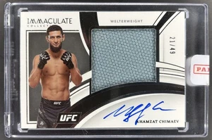 KHAMZAT CHIMAEV 2022 Panini IMMACULATE Collection UFC PATCH AUTOGRAPH AUTO # /49 - Picture 1 of 2